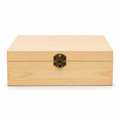 96 Pieces Wooden Storage Box, Natural Wood, 12 x 8 Inch, Front Latch Closure