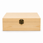 96 Pieces Wooden Storage Box, Natural Wood, 12 x 8 Inch, Front Latch Closure