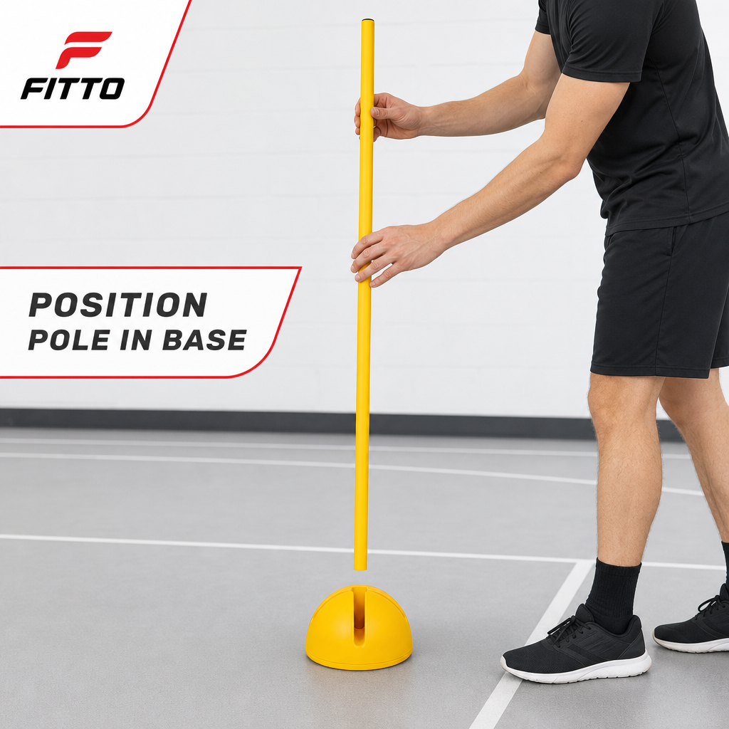 96 Pieces Plastic Training Pole With Round Base, Yellow