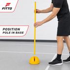 96 Pieces Plastic Training Pole With Round Base, Yellow