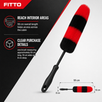 96 Pieces Car Interior Dusting Brush with Long Handle, Red and Black, 55 cm