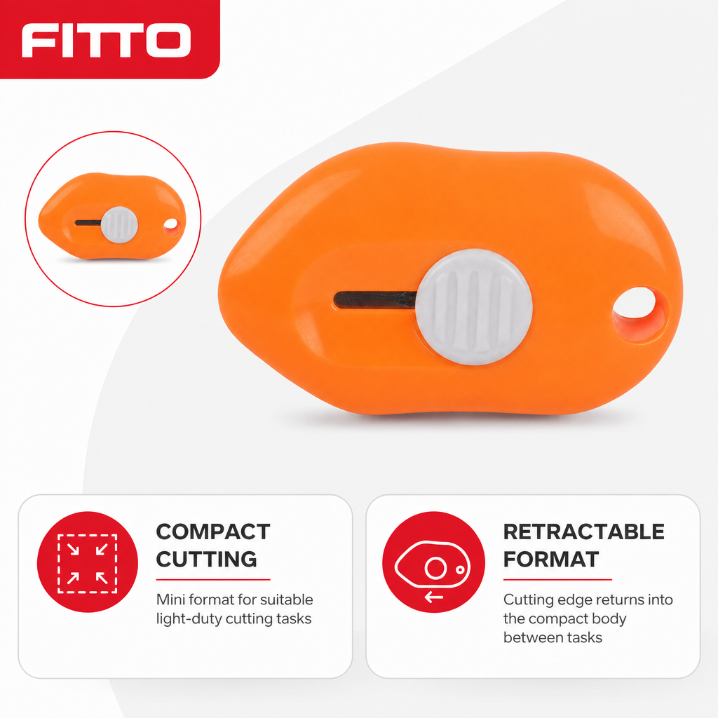 96 Pieces Mini Retractable Utility Cutter, Orange and White, Compact Handheld Cutting Tool, 1 Piece