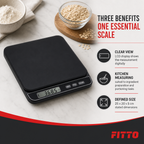 96 Pieces Digital Kitchen Scale with LCD Display, Black, 25 x 20 x 5 cm