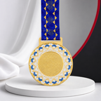 120 Pieces Award Medal with Ribbon, Gold Silver or Bronze Finish, Round Recognition Medal, 10 x 8 cm