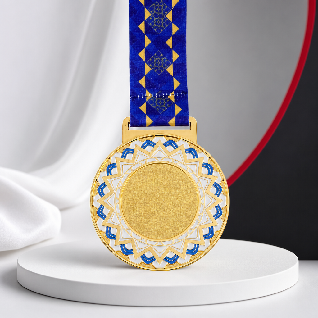 120 Pieces Award Medal with Ribbon, Gold Silver or Bronze Finish, Round Recognition Medal, 10 x 8 cm