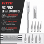 120 Pieces Precision Hobby Knife Set with 5 Spare Blades, 14 cm, Silver, 6-Piece Set