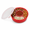 96 Pieces Round Divided Food Storage Containers with Lid, Masala and Snack Organizer, 26 x 26 x 11 cm