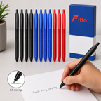 96 Pieces Mega Gel Pens 0.5 mm, 12 Pieces, Black Blue and Red Ink Writing Set