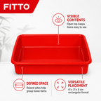 96 Pieces Rectangular Plastic Utility Trays, 41 x 31 x 8 cm, Single Tray, Assorted Colour