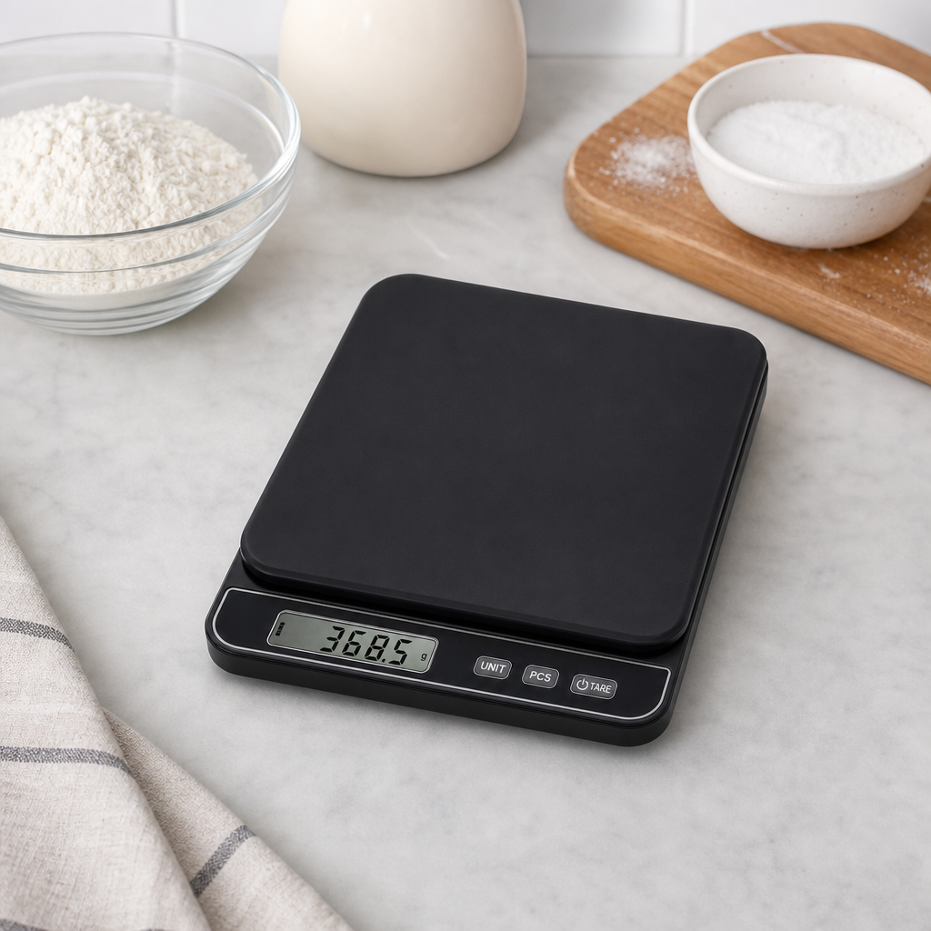 96 Pieces Digital Kitchen Scale with LCD Display, Black, 25 x 20 x 5 cm