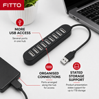 96 Pieces USB Hubs with 1TB Storage Support, Multi-Port USB 2.0 Expansion Hub with Attached Cable