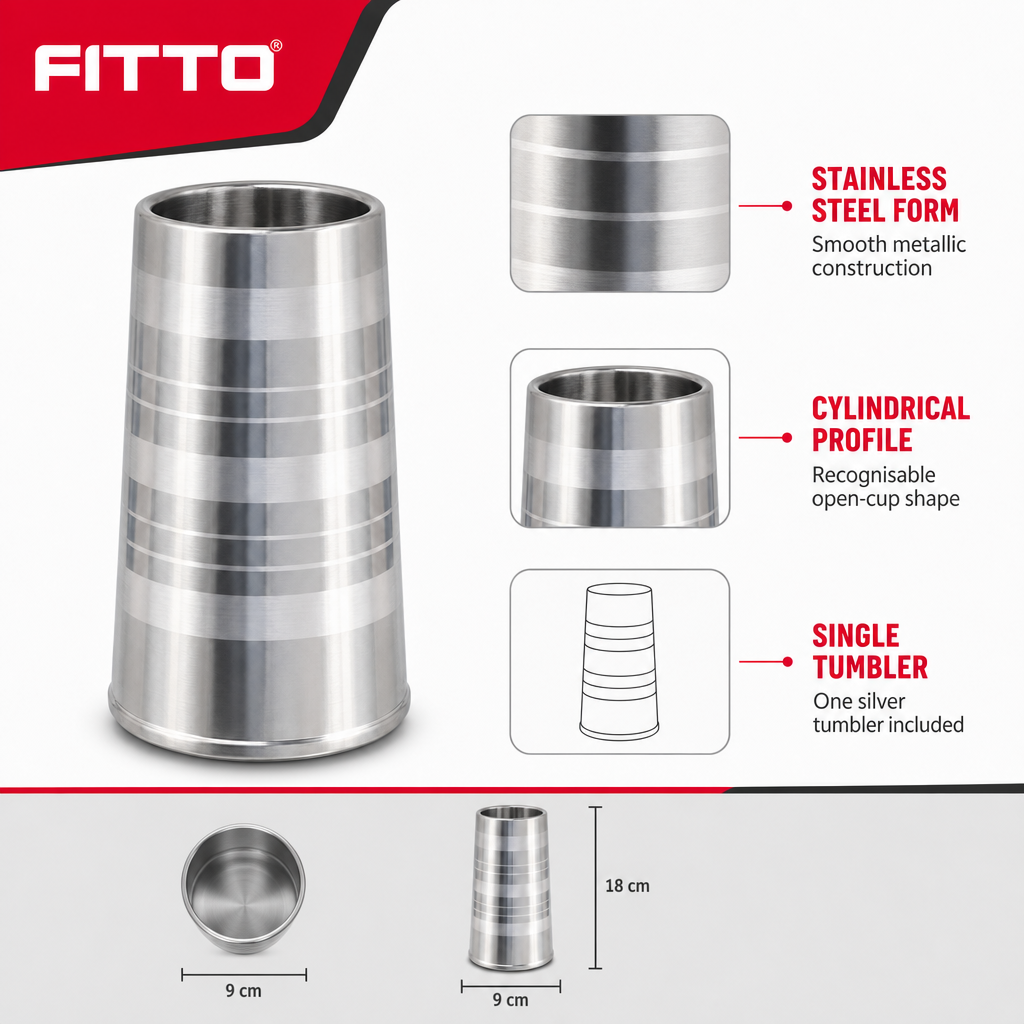 240 Pieces Stainless Steel Drinking Tumbler, Silver, 18 cm