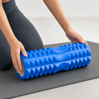 96 Pieces Textured Yoga Roller, 33 cm, Blue, Cylindrical Surface for Yoga and Stretching Routines