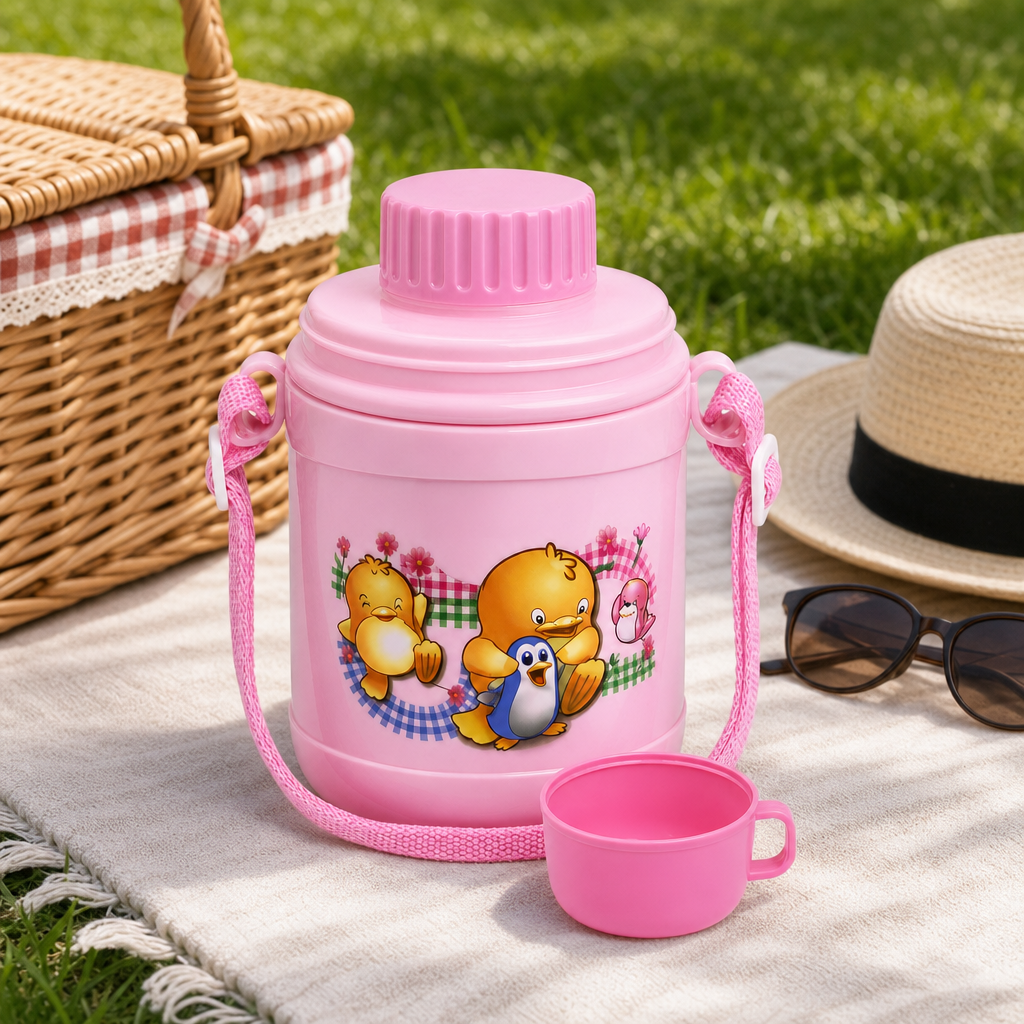 144 Pieces 550 ml Plastic Water Bottle with Cup-Style Lid, Assorted Colour, 1 Piece