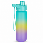 96 Pieces Sports Water Bottles with Carry Strap, 750 ml, Turquoise and Purple Gradient, 1 Piece