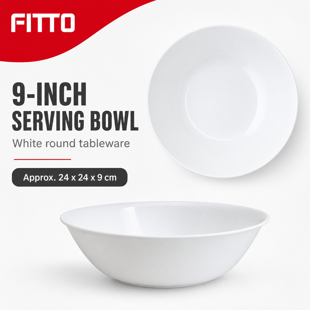 96 Pieces Serving Bowl 9 Inch White Round Tablewares for Dining and Serving