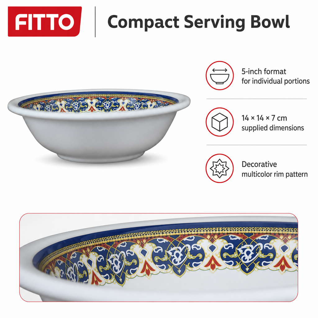 120 Pieces Melamine Rice Bowl, 5 Inch, Gray with Decorative Rim