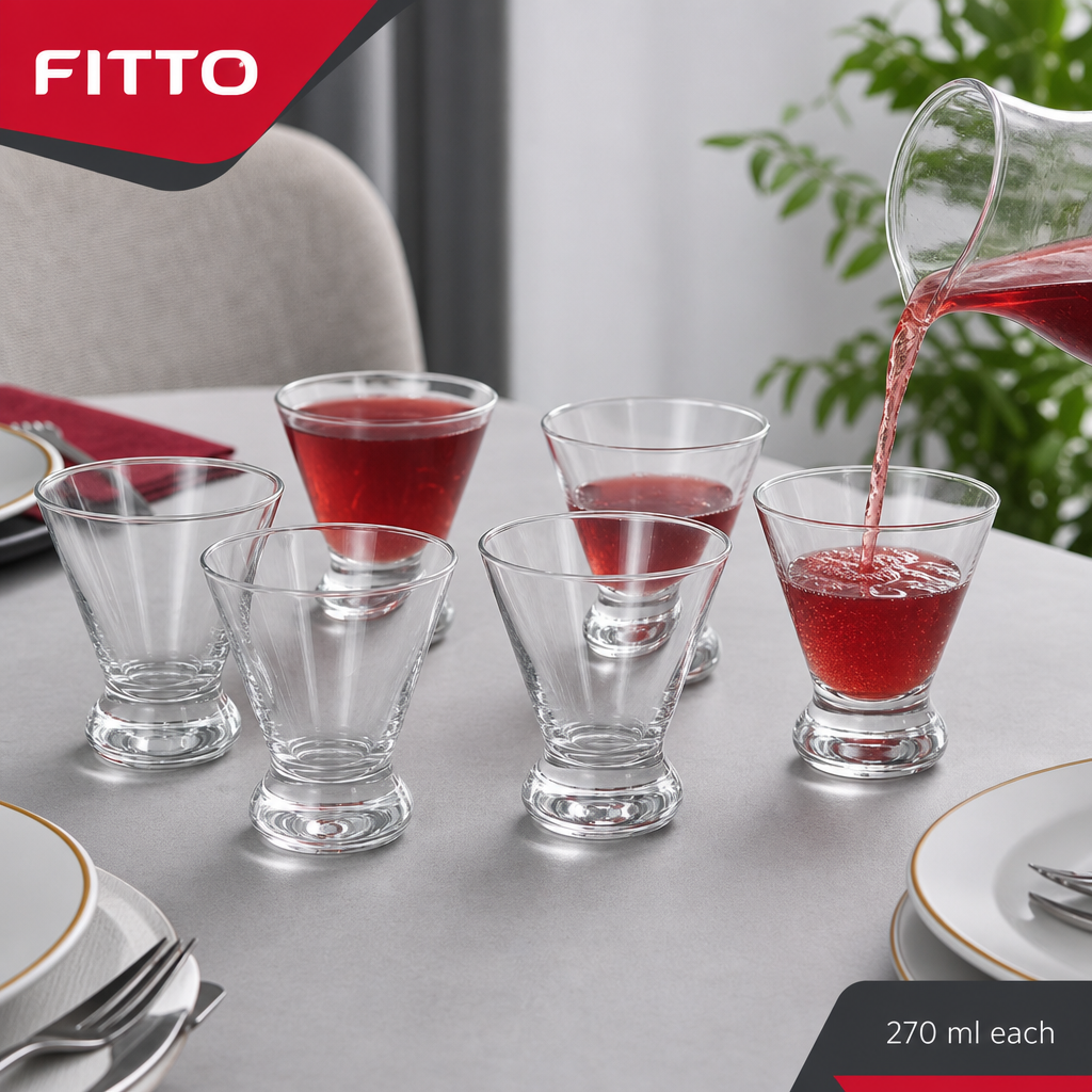 72 Pieces Glass Tumbler Set, 270 ml Clear Drinking Glasses, 6 Pieces for Table and Beverage Serving