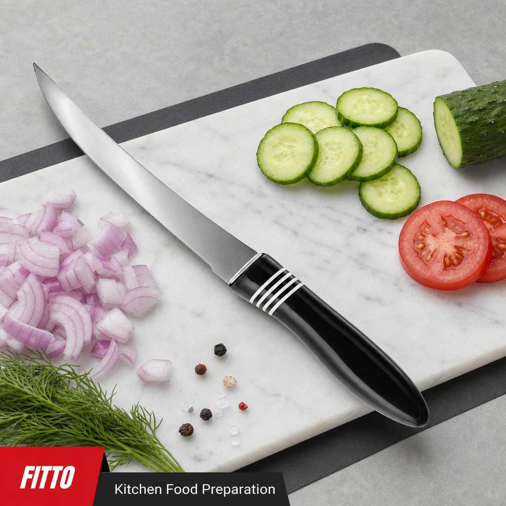 96 Pieces Stainless Steel Kitchen Knives with Plastic Handle, 30 cm