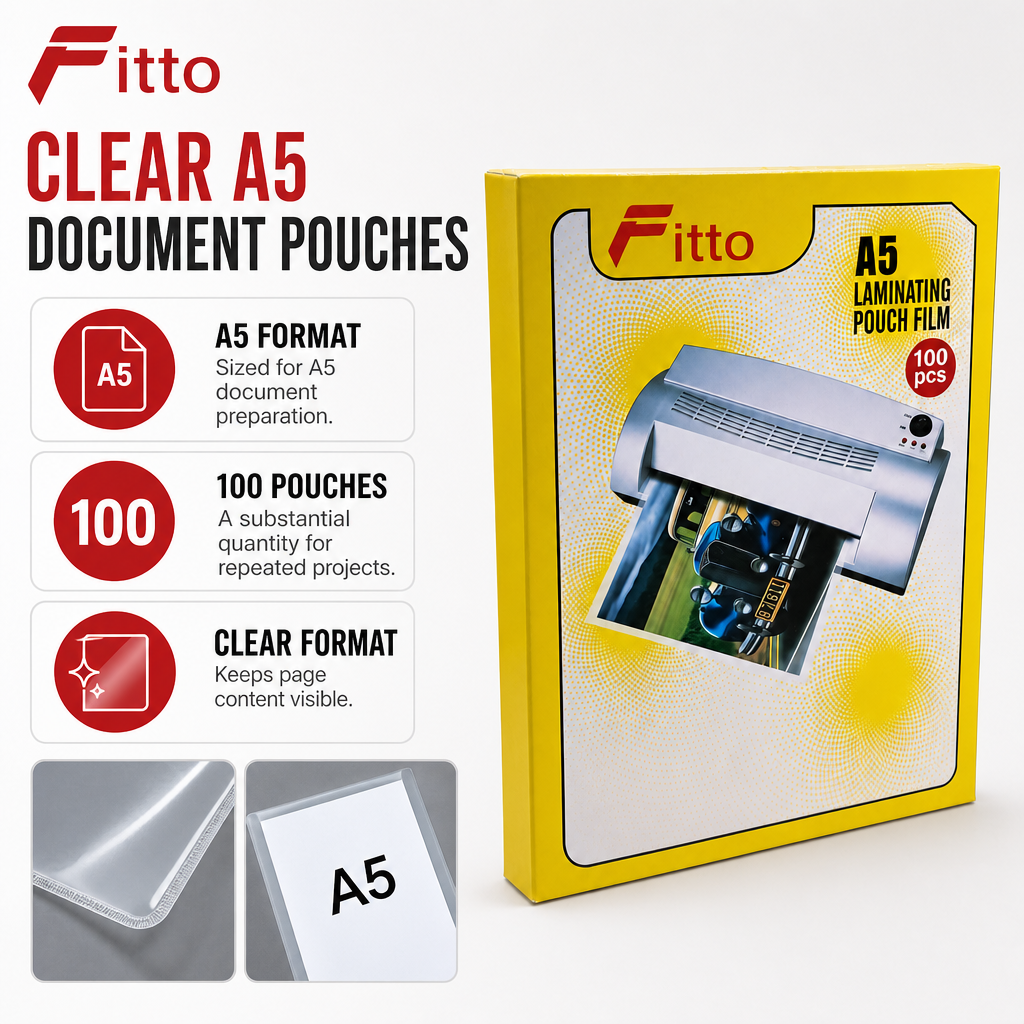 96 Pieces Clear A5 Laminating Pouches, 100 Pouches for Document Finishing
