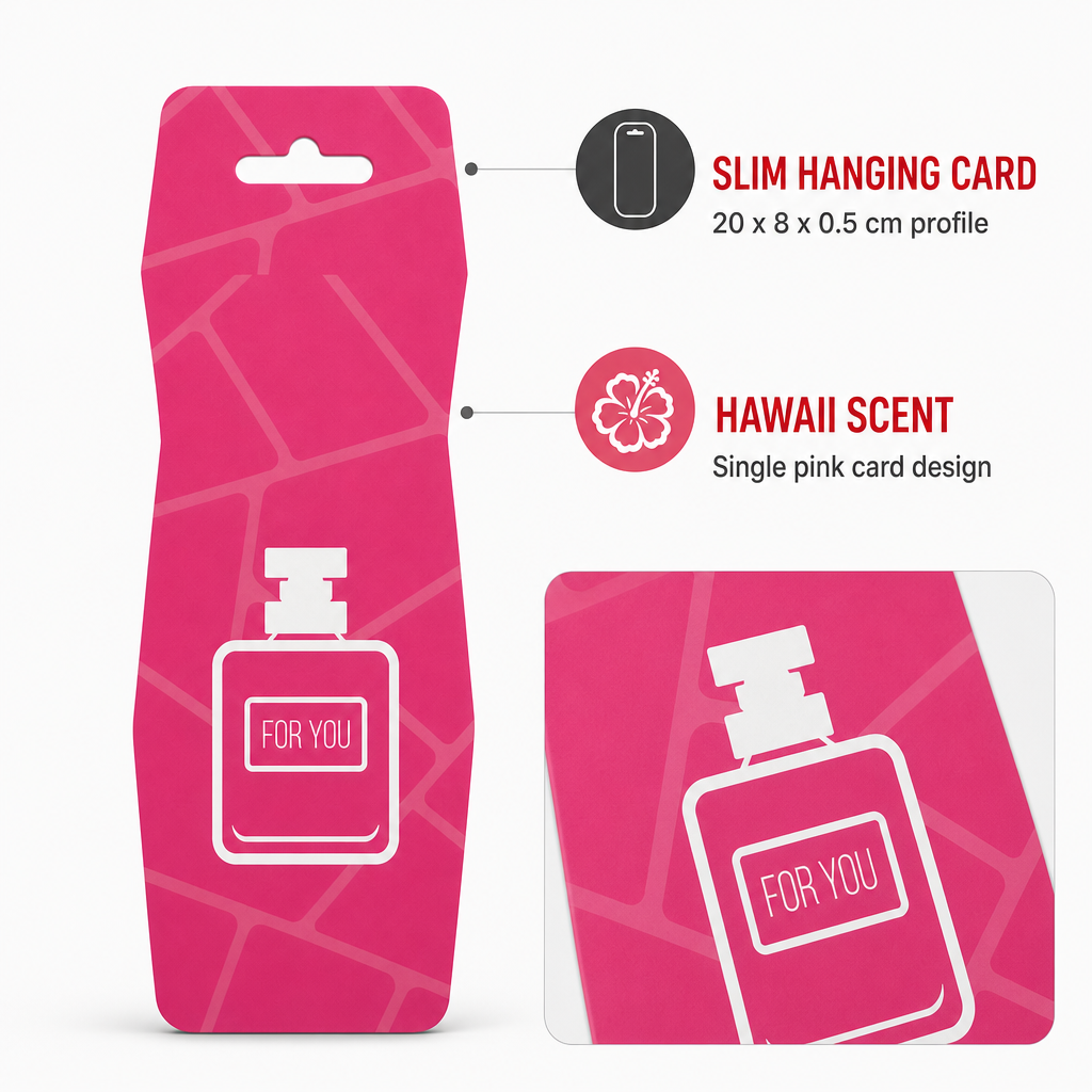 240 Pieces Hanging Card Car Air Fresheners, Hawaii Scent, For You Design, Pink, 20 x 8 cm