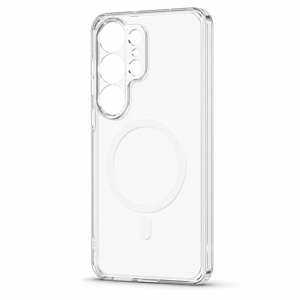 96 Pieces Crystal Clear Magnetic Phone Cases for S26+ with Wireless Charging Ring and Raised Camera Protection