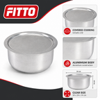 48 Pieces Aluminium Cooking Pot with Lid, Silver Round Cookwares, 34 x 34 x 14 cm