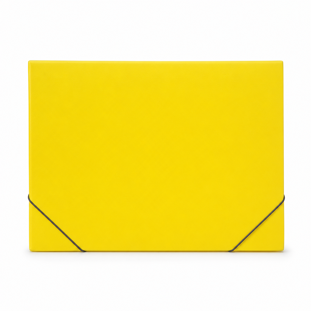 120 Pieces A4 Document Folder with Elastic Cord Closure, Yellow, 34 x 25 x 2 cm, 1 Piece