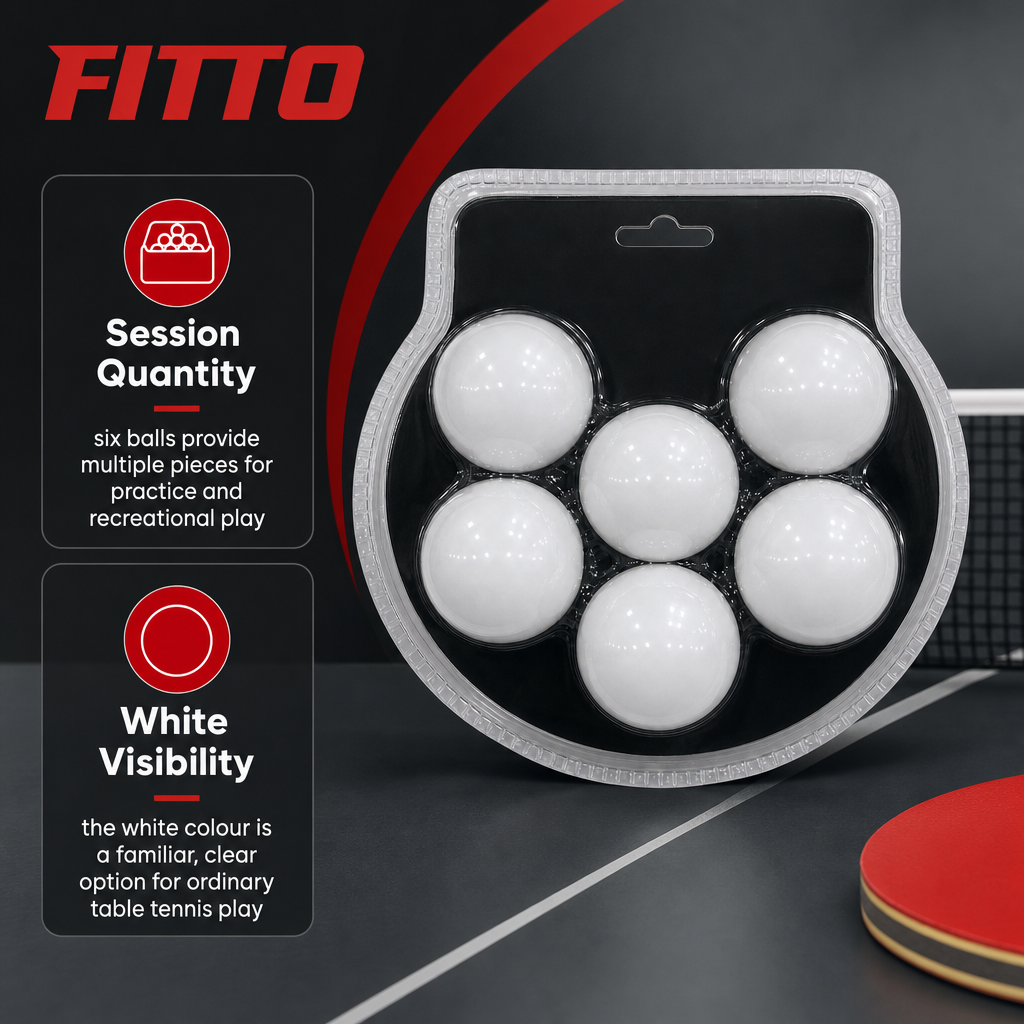 144 Pieces Table Tennis Balls, White, 6-Piece Pack for Practice and Recreational Games