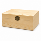 72 Pieces Wooden Storage Box, 8 x 5 Inch Natural Wood Organizer with Front Clasp, 1 Piece