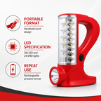 72 Pieces Rechargeable 3W LED Torch with 24 SMD Lights, Portable Handheld Light