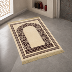 72 Pieces Prayer Mats, Turkish Style with Decorative Floral Border, Fringed Edge, Single Mat