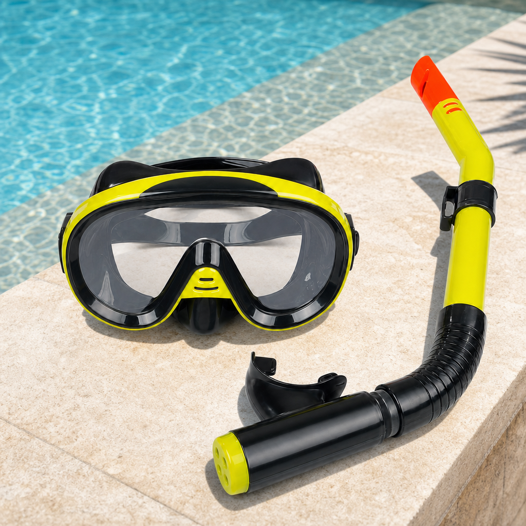 72 Pieces Swimming Mask and Snorkel Set, Yellow