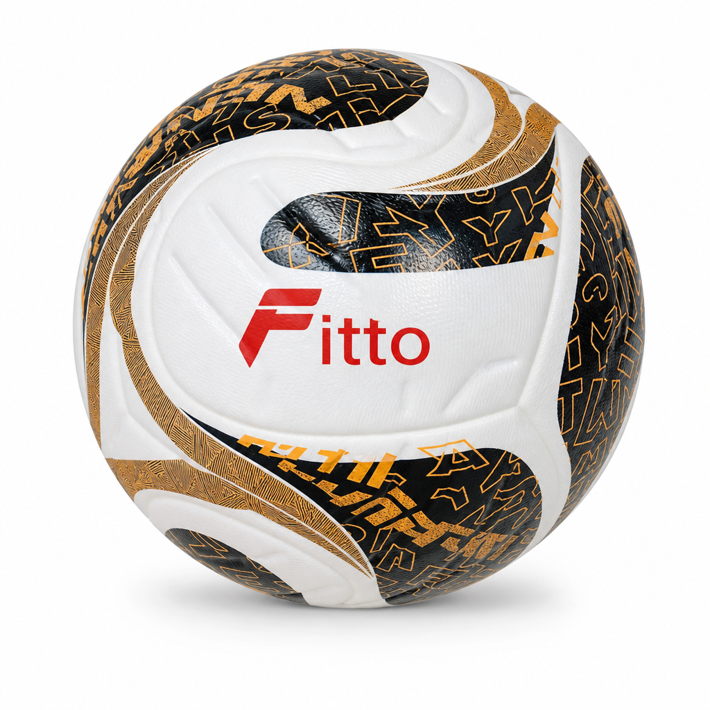 60 Pieces Football Size 5, White, Black and Gold Typography Panel Design