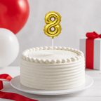 144 Pieces Number 8 Birthday Cake Candle, 9 cm, Gold or Silver Single Candle