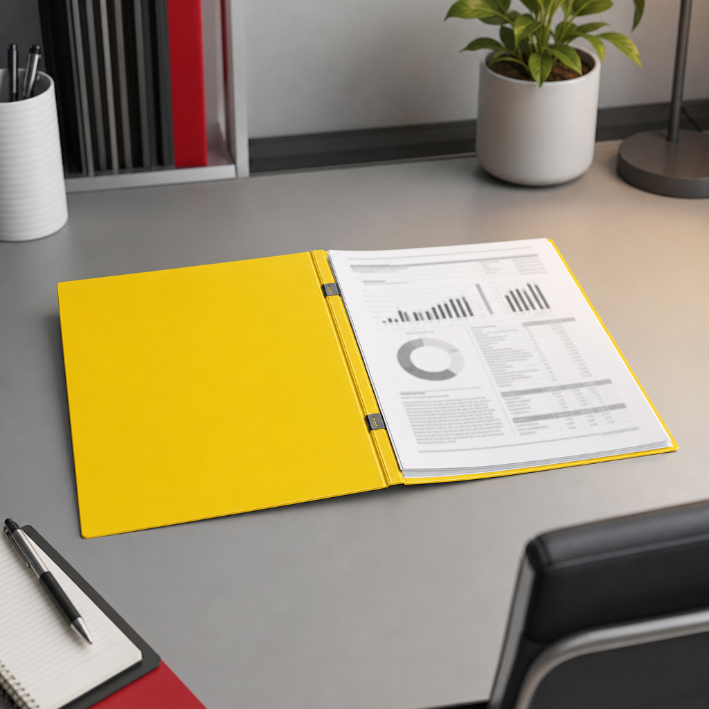 144 Pieces Yellow A4 Dual Short Strong Clip File, 1 Piece
