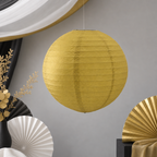 144 Pieces Gold Paper Wire Lantern, 10-Inch Round Hanging Decoration, 1 Piece