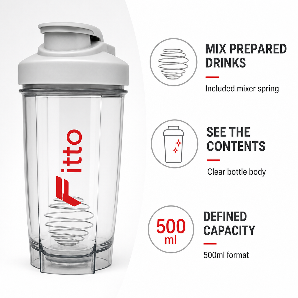 120 Pieces 500ml Shaker Bottle with Mixer Spring, Clear Sports Water Bottles for Fitness and Training