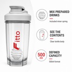 120 Pieces 500ml Shaker Bottle with Mixer Spring, Clear Sports Water Bottles for Fitness and Training