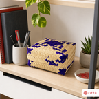 96 Pieces Handwoven Bamboo Square Storage Box with Lid, 5 x 5 in, Assorted Pattern
