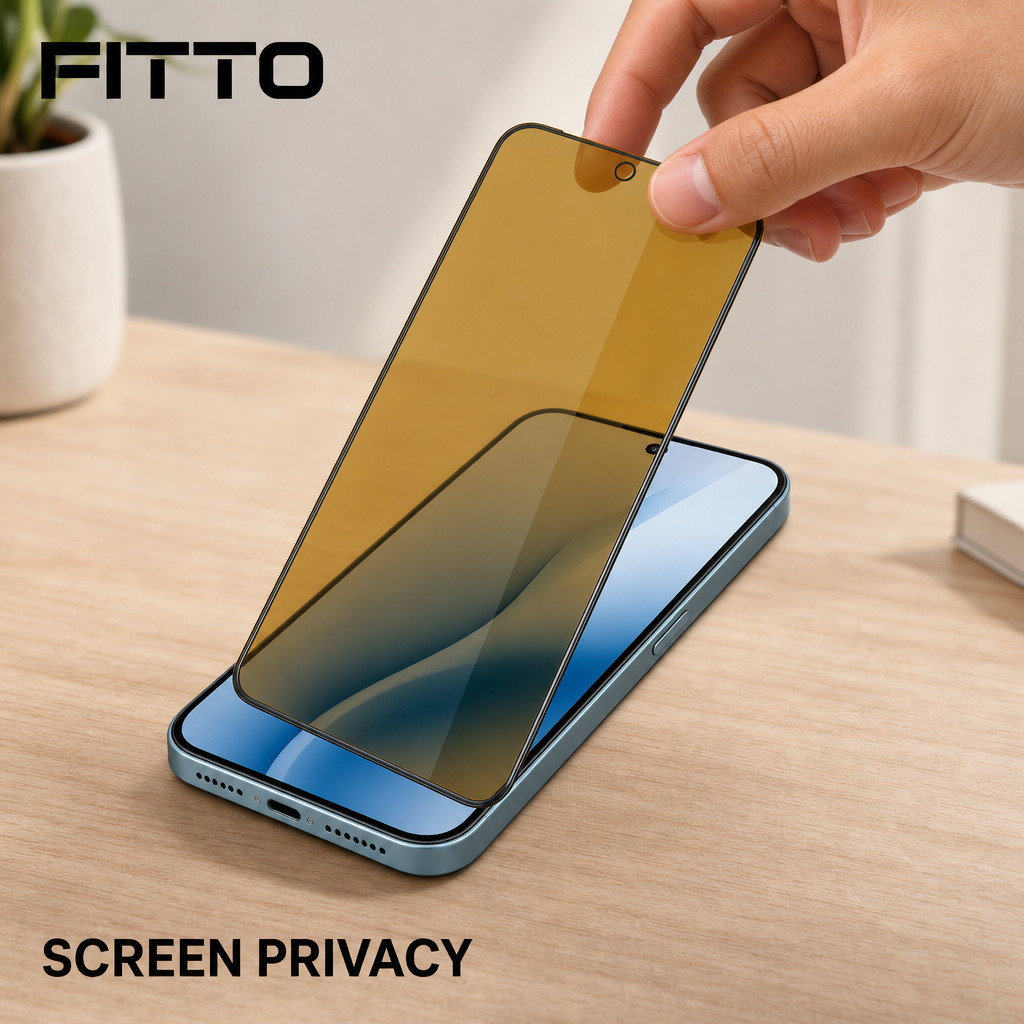144 Pieces 5D Privacy Tempered Glass Screen Protectors for 15 Plus, 9H Hardness