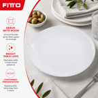 96 Pieces Opal Glass Serving Plate, 12 Inch Round Tablewares for Dining and Presentation