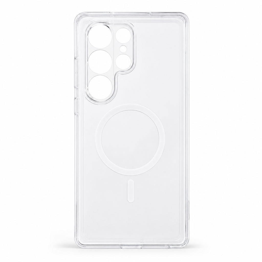 96 Pieces Crystal Clear Magnetic Phone Cases with Ring for Wireless Charging and Raised Camera Protection for S26 Ultra