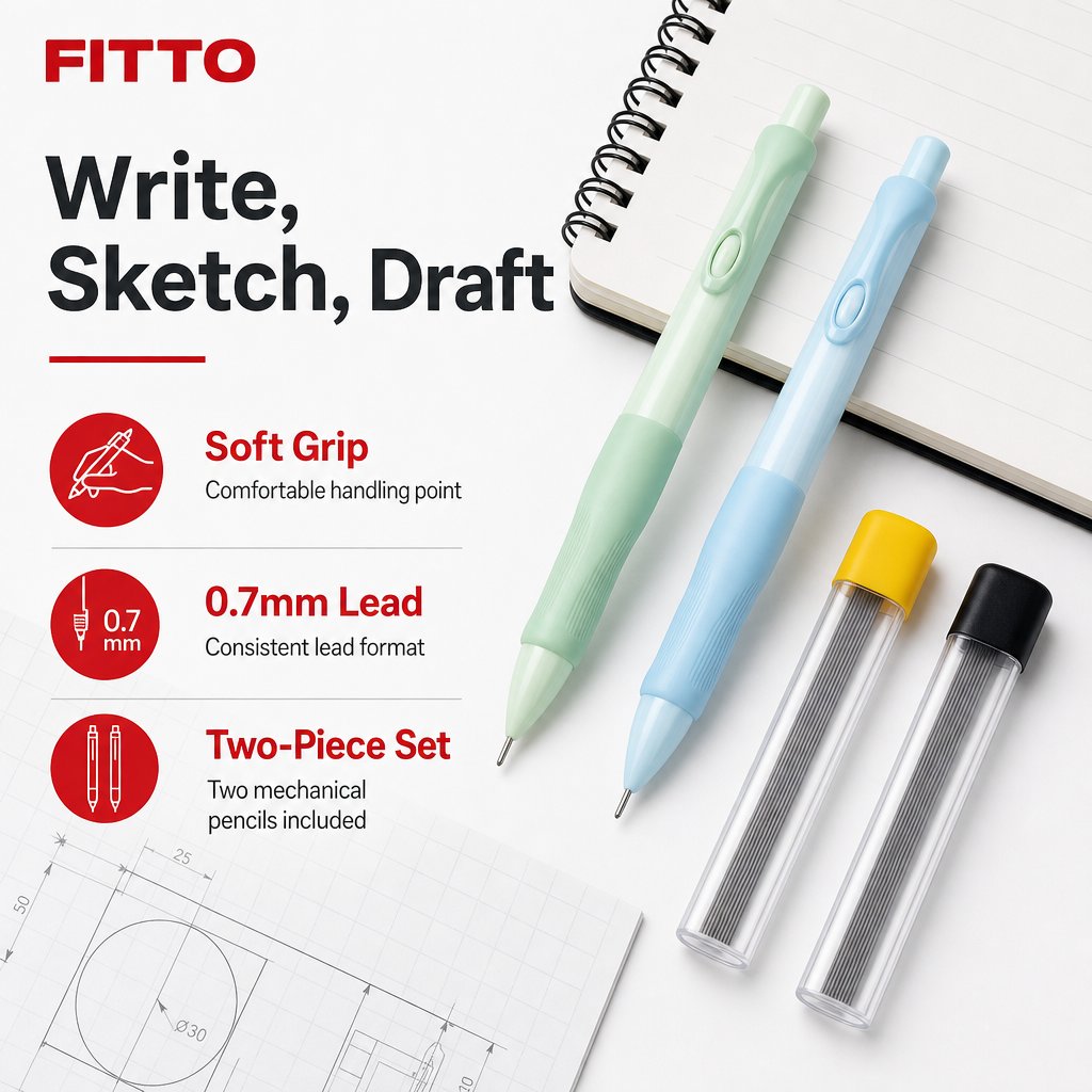 120 Pieces Mechanical Pencils with 0.7mm Lead Refill and Soft Grip, 2-Pack for Writing, Sketching and Drafting