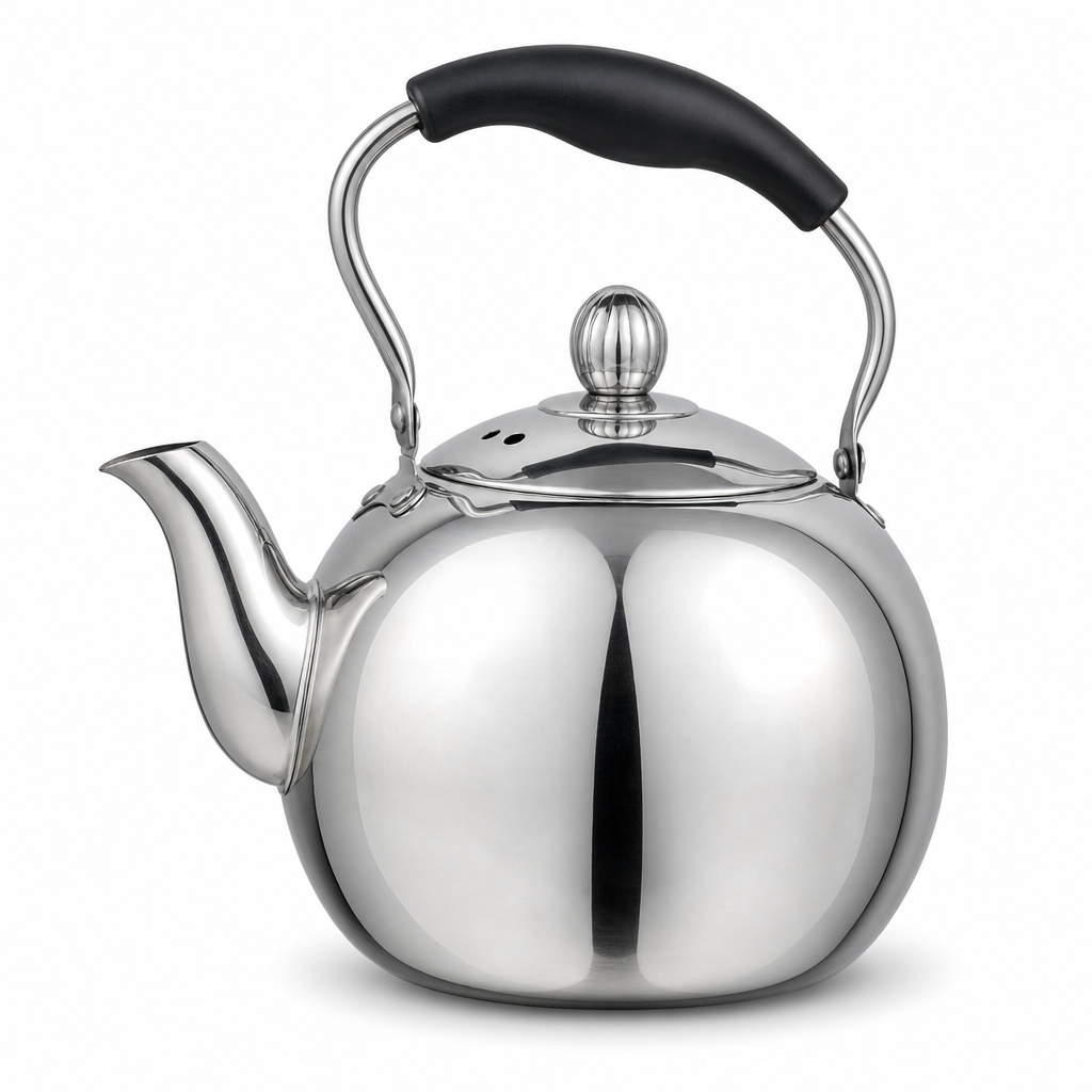 48 Pieces Stainless Steel Stovetop Kettle, 1.5 L, Silver With Black Handle, 1 Piece