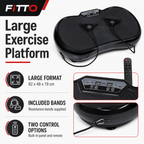 48 Pieces Large Vibration Exercise Platforms with Resistance Bands and Remote, Plastic Housing, Black