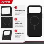 120 Pieces Silicone Magnetic Phone Cases for 15 Pro, Magnetic Back Ring, Raised Camera Protection, Black