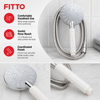 96 Pieces Chrome Hand Shower Head with White Handle and 1.5 m Flexible Hose