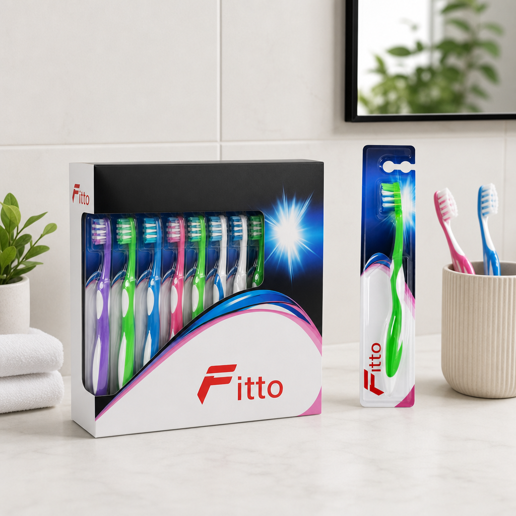 96 Pieces Medium Adult Toothbrushes, Assorted Colours, 12 Pieces
