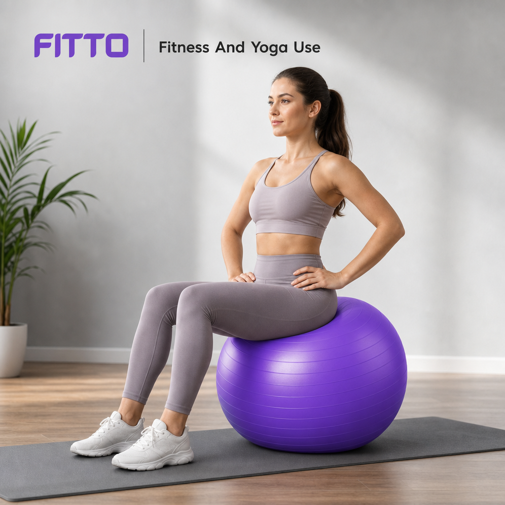 96 Pieces Exercise Ball for Fitness and Yoga, Purple, 85 cm, 2 mm PVC